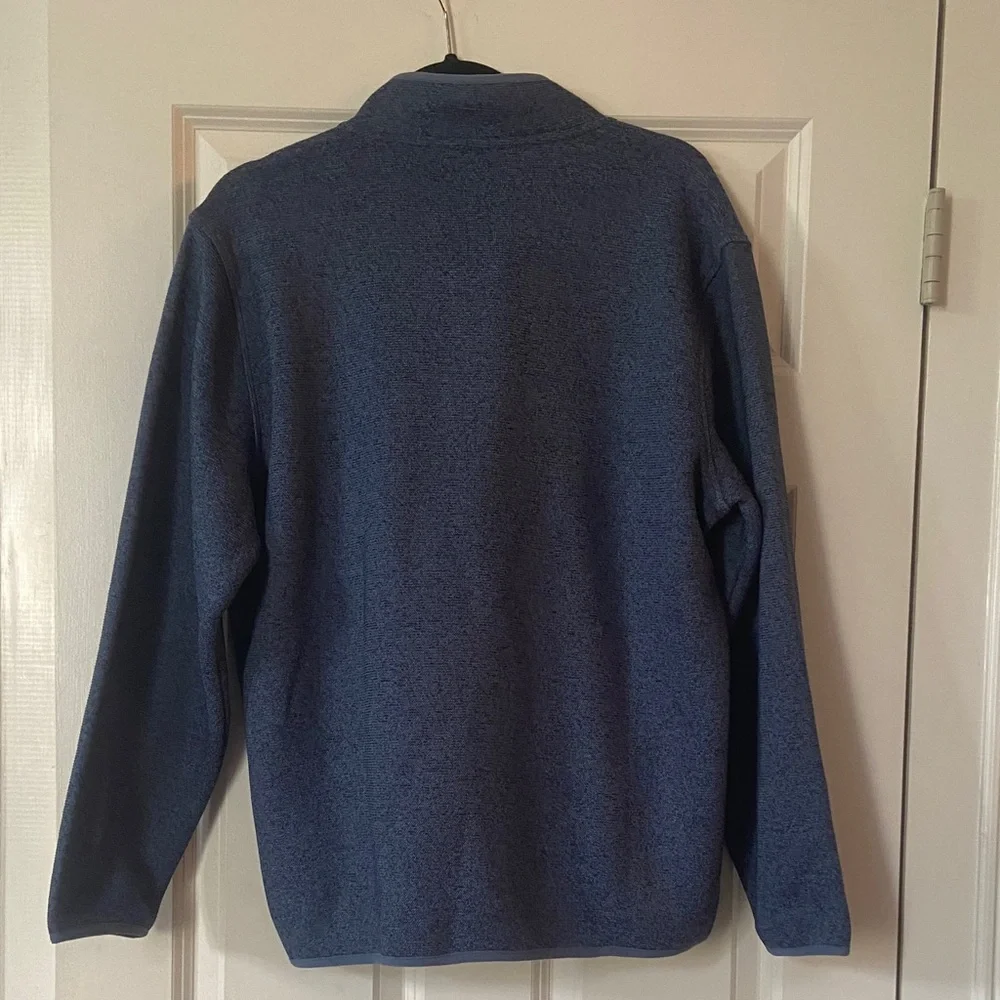 NWT Eddie Bauer Men's Fleece Quarter-Snap Pullover Sweater Blue Small